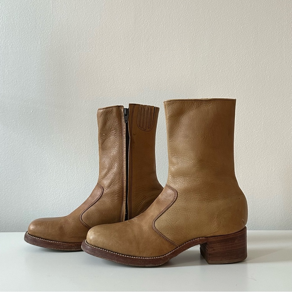 Vintage FRYE Black Label Banana Leather Boots Pre-1979